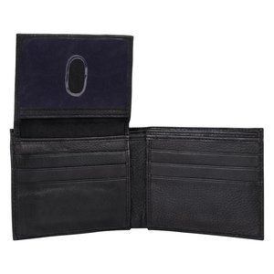 Mens Real Leather RFID Blocking Bifold Wallet with Window ID Organizer
